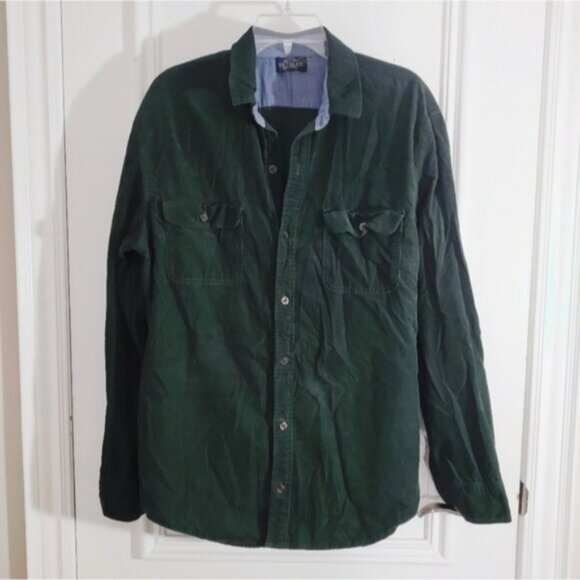 RETREAT Dark Green Lightweight Corduroy Shirt - Picture 9 of 13
